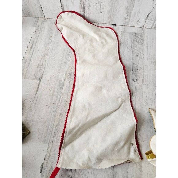 Vintage felt sequin beaded stocking Xmas home decor unique angels   puppet - Picture 6 of 9